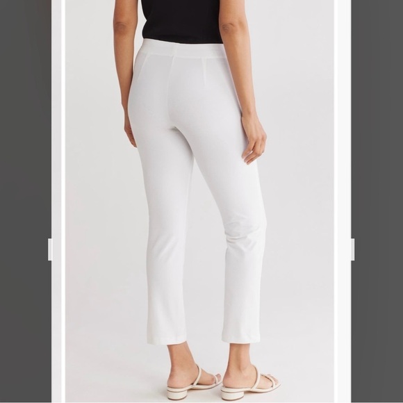 Eileen Fisher Washable Stretch Crepe Slim Ankle Pants in White Size PP - Picture 2 of 6